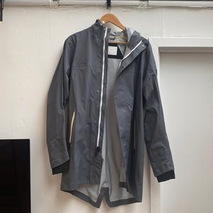 Dark grey fishtail rain jacket
